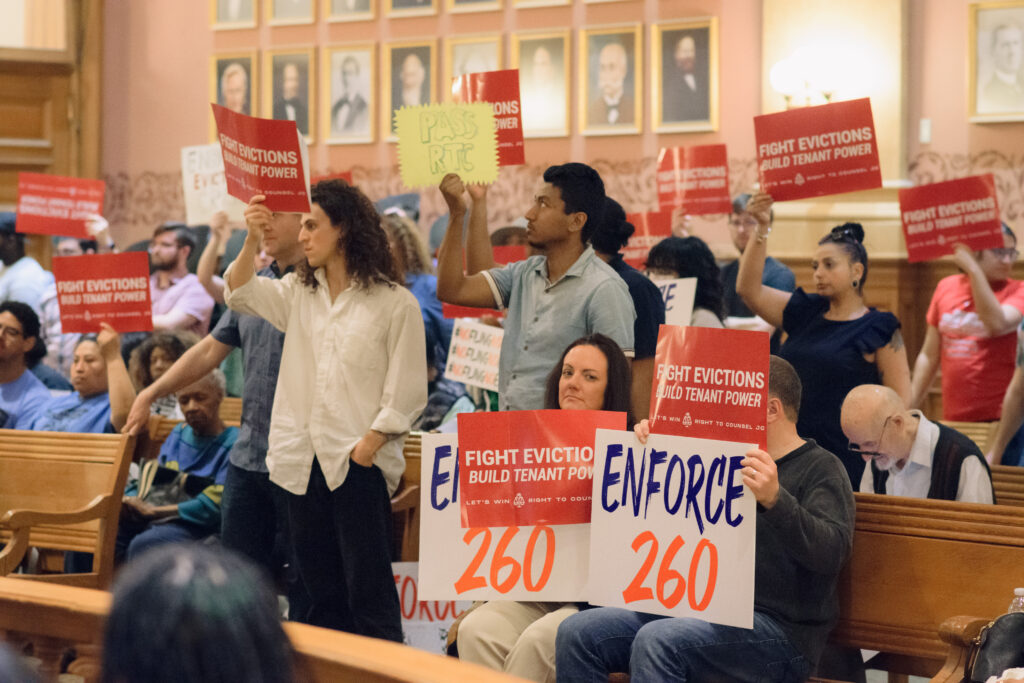 Right To Counsel Jersey City rally at City Hall